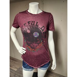 Grateful Dead Vintage Burgundy “Steal Your Face” Graphic Tee Rock Band Shirt